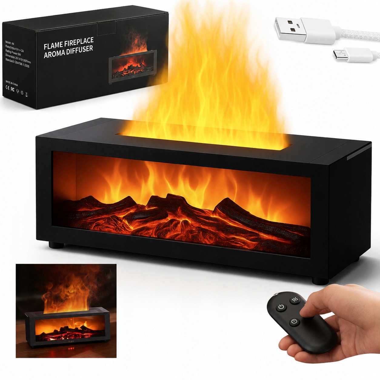 Aroma difuzér FIRE - čierna